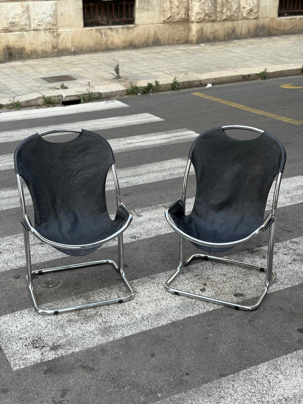 Coppia di sedie Bauahus anni 70